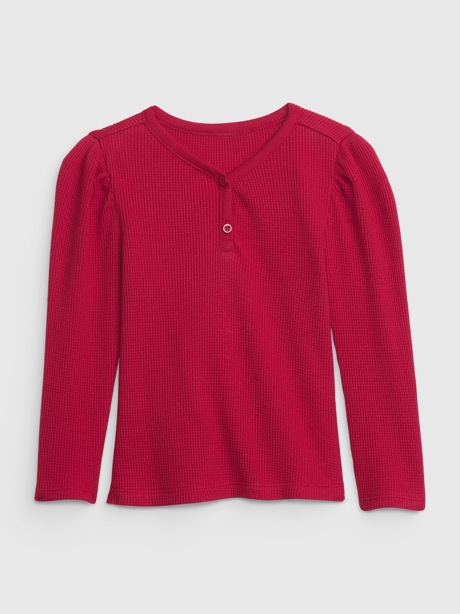 Gap Toddler Waffle Henley T-Shirt red. 1