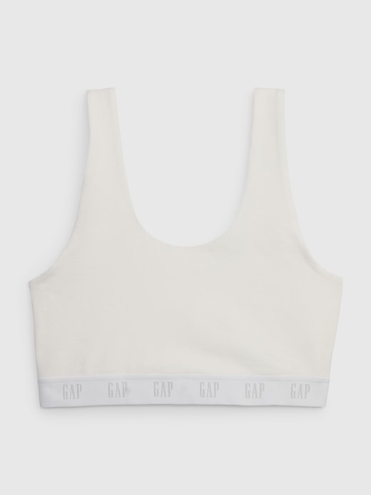 1 of 8 showing, with the color optic white of product Teen Organic Cotton Gap Logo Sports Bra