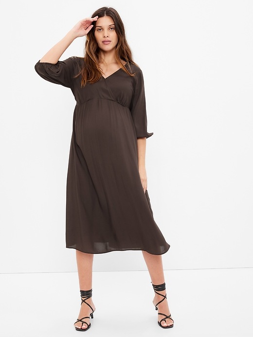 Maternity Wrap Midi Dress