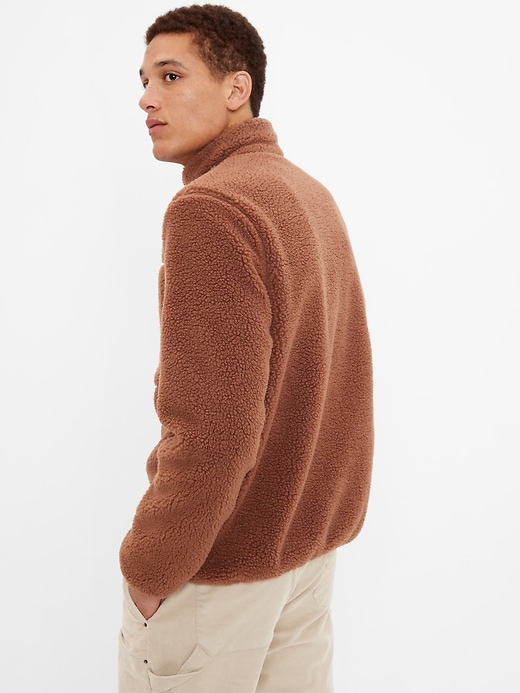 2 of 8 showing, with the color sable brown of product Full-Zip Sherpa Jacket