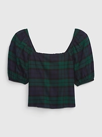 Image number 3 showing, Teen Organic Cotton Puff Sleeve Cropped Top