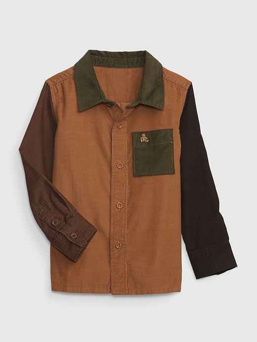 1 of 8 showing, with the color HOLIDAY BROWN of product Toddler Colorblock Corduroy Shirt
