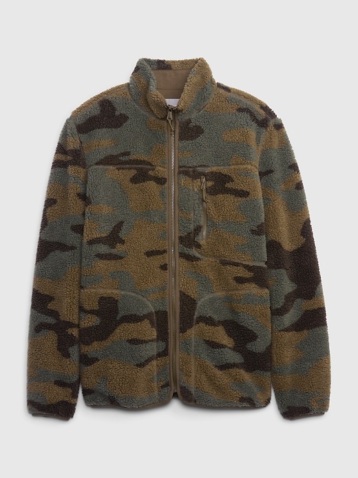 Image number 4 showing, Camo Full-Zip Sherpa Jacket