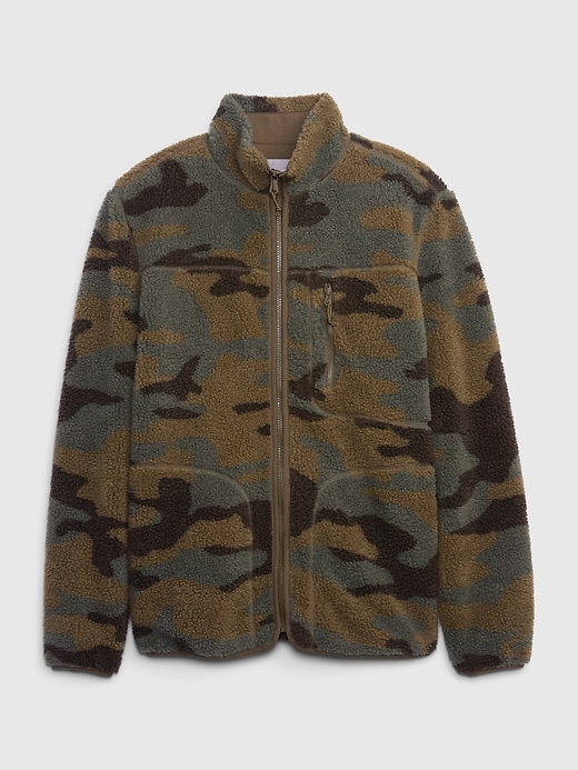 Camo Full-Zip Sherpa Jacket | Gap