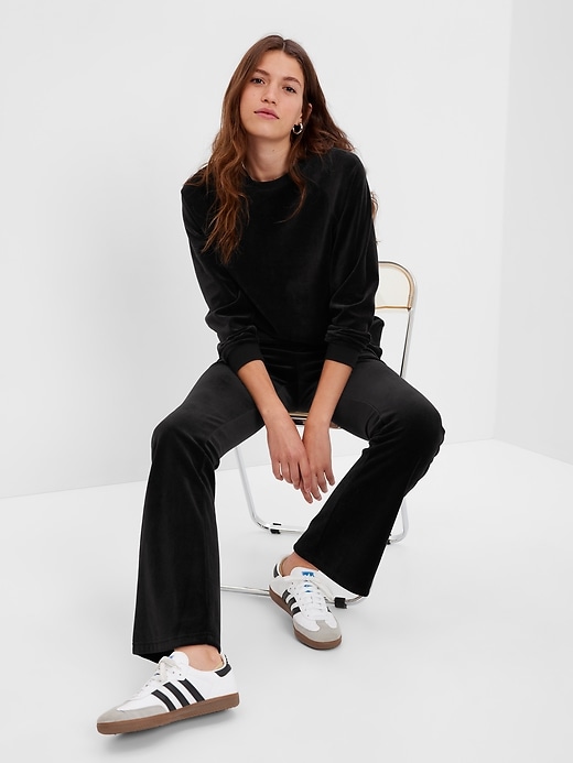 1 of 8 showing, with the color BLACK of product Velour Sweatshirt