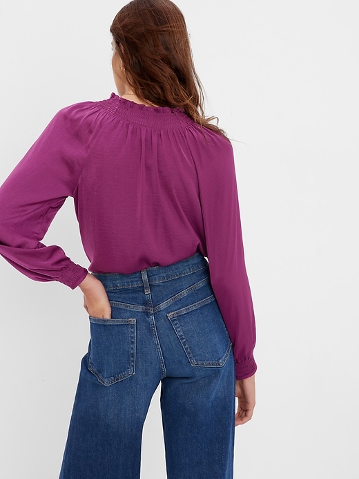 2 of 8 showing, with the color huckleberry purple of product Smock Neck Top