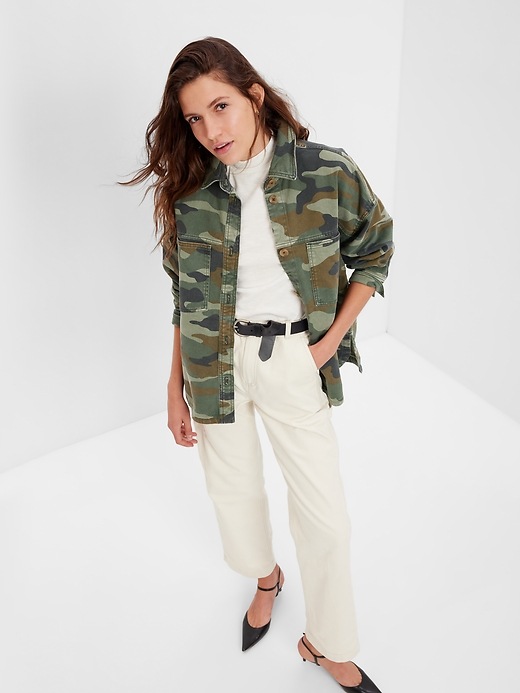 Womens khaki shirt jacket new arrivals