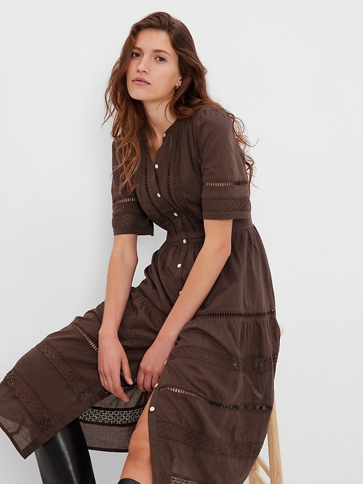 関税込 SATUADAY CLUB Button Front Lace Midi Dress Sexy Tencel Buttonfront Midi Dress | LOVESTITCH