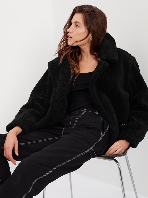 1 of 8 showing, with the color BLACK of product Sherpa Moto Jacket