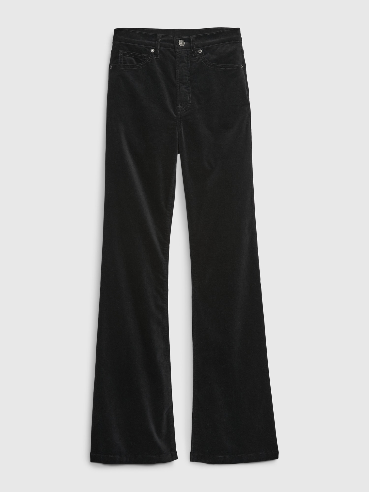 High Rise Velvet '70s Flare Jeans with Washwell