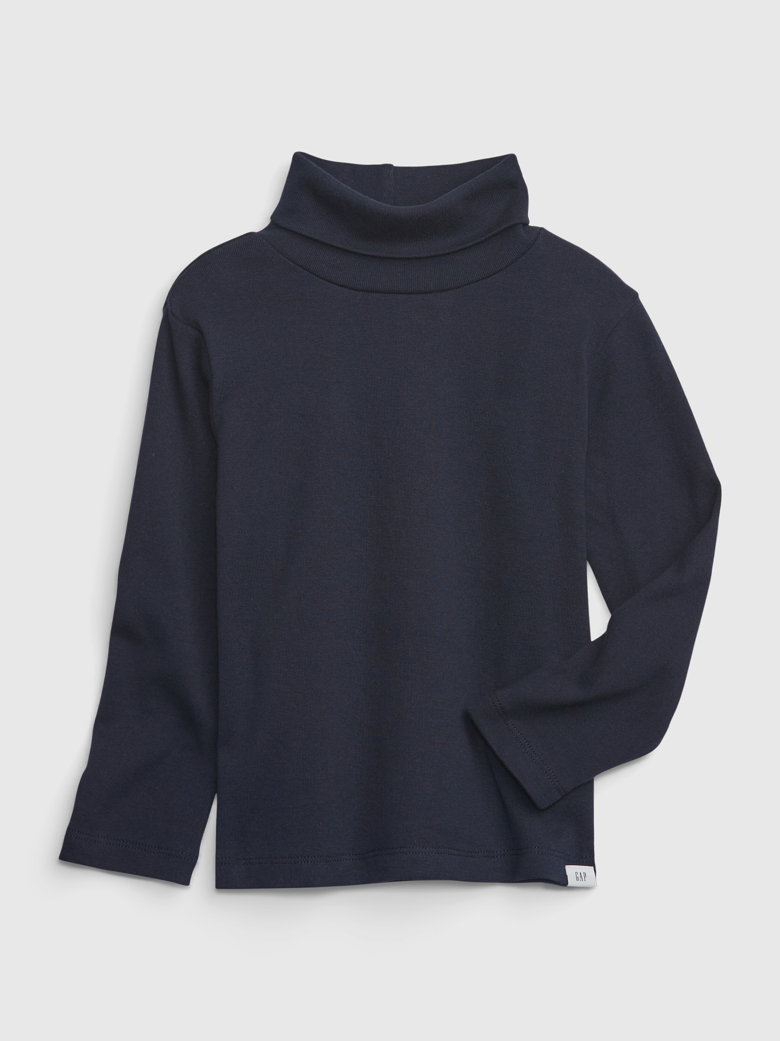 Toddler 100% Organic Cotton Turtleneck T-Shirt by Gap Navy Uniform Blue Size 2 yrs