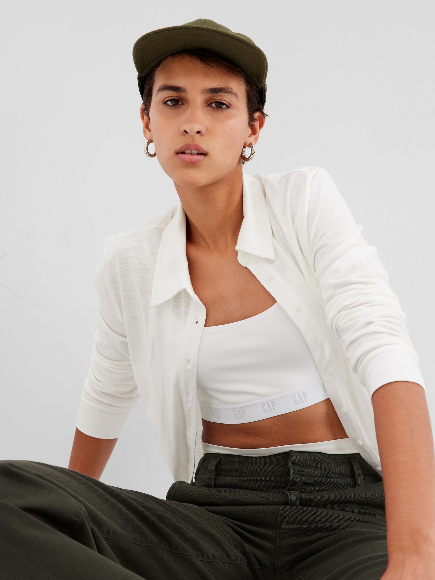 Soft Knit Button Up Shirt Gap