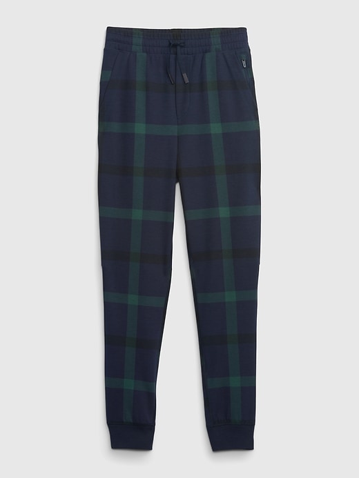 1 of 8 showing, with the color black plaid of product GapFit Teen Fit Tech Pull-On Pants
