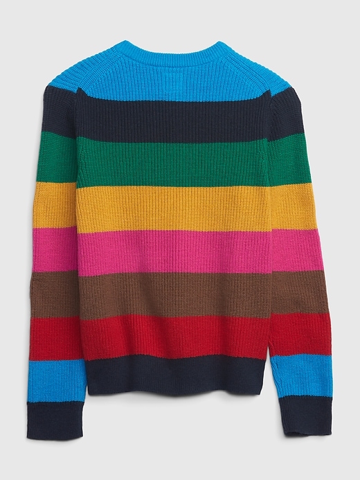 2 of 8 showing, with the color HAPPY STRIPE of product Kids Holiday Printed Sweater