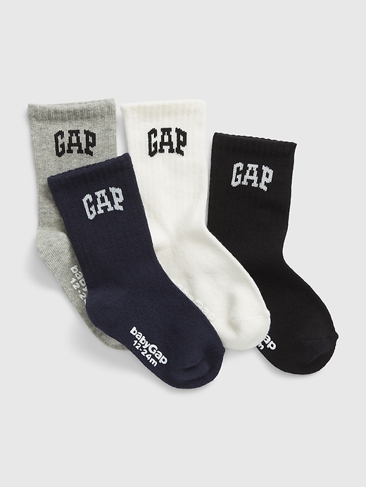 1 of 8 showing, with the color multi of product Toddler Gap Logo Crew Socks (4-Pack)