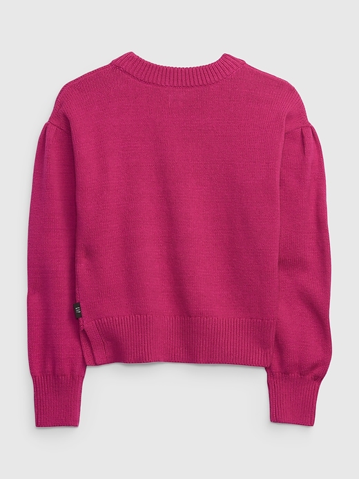 2 of 8 showing, with the color SUPER PINK NEON of product Gap × SmileyWorld® Kids Sweater