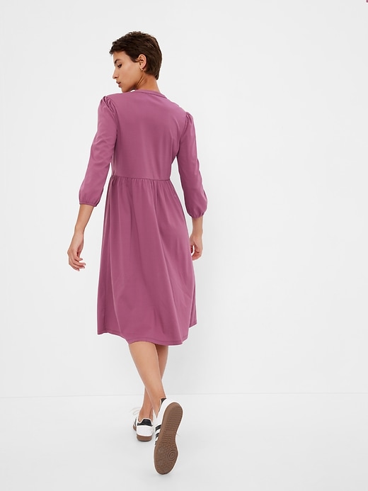 2 of 8 showing, with the color damson pink of product Button-Front Midi Dress