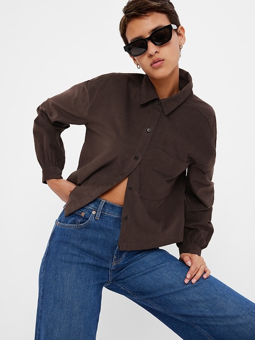 Image number 7 showing, Cropped Corduroy Shirt