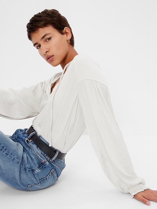 Image number 1 showing, Button-Front Tie Top