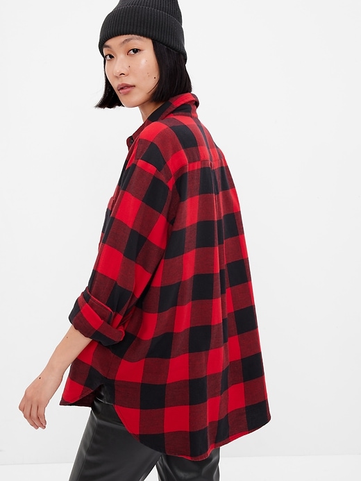 2 of 8 showing, with the color RED BUFFALO of product Flannel Big Shirt