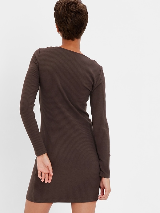 2 of 8 showing, with the color brown noir of product Cutout Rib Mini Dress