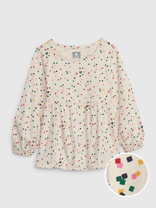 1 of 8 showing, with the color birch beige of product Toddler 100% Organic Cotton Mix and Match Printed Top