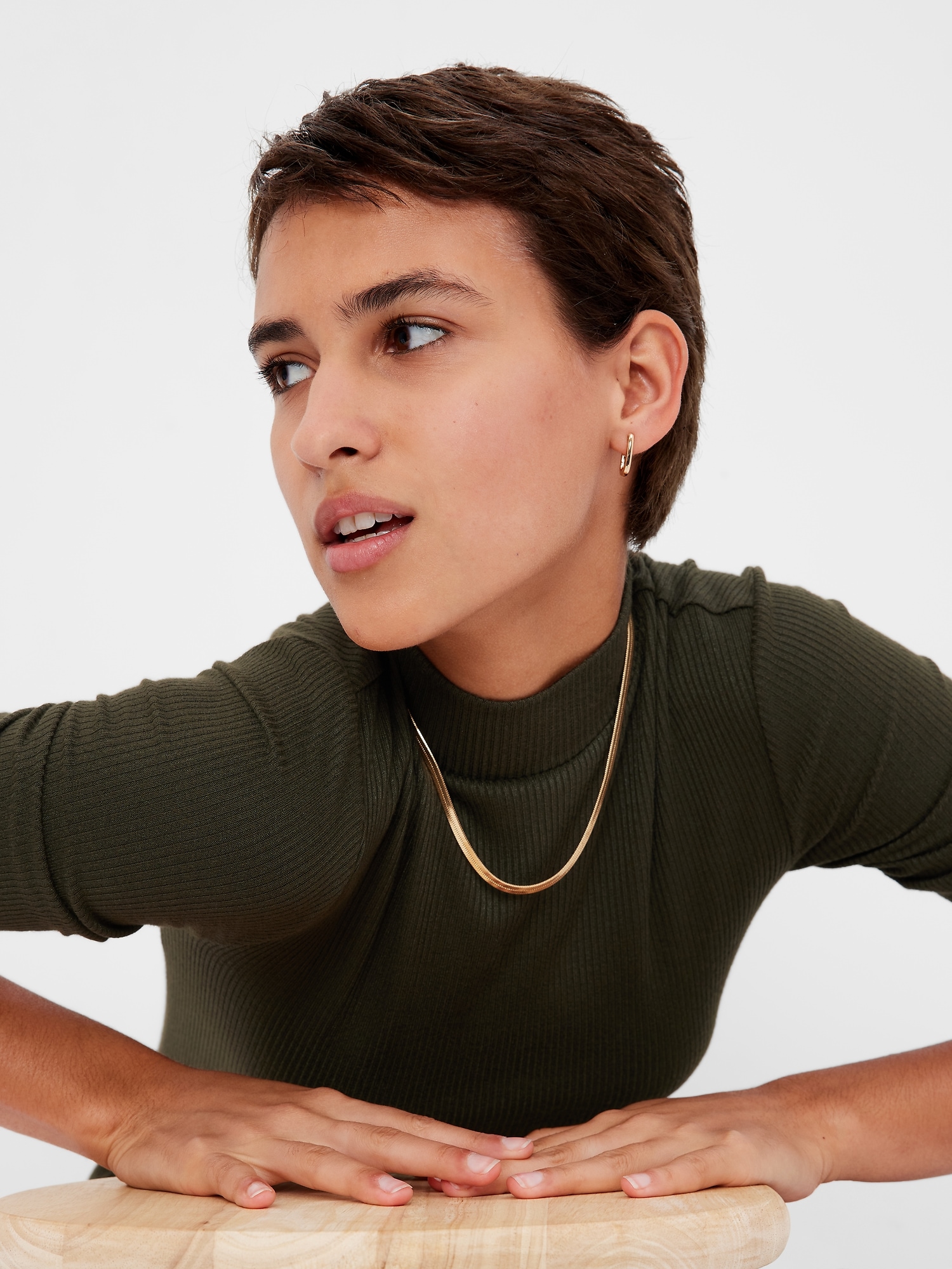 Mockneck Midi Dress Gap