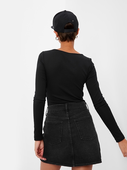 2 of 8 showing, with the color black of product Modern Sweetheart Bodysuit