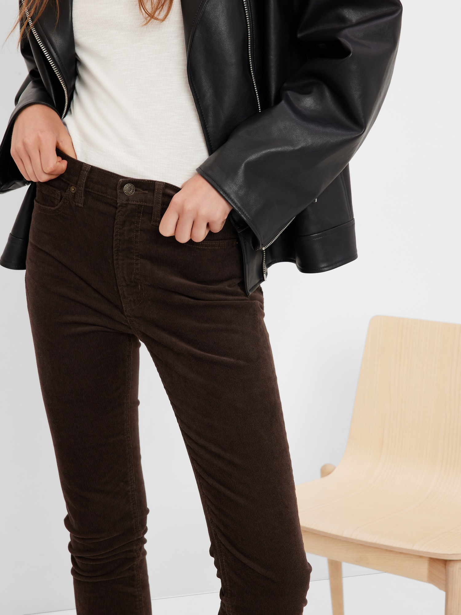 High Rise Corduroy Vintage Slim Jeans with Washwell Gap