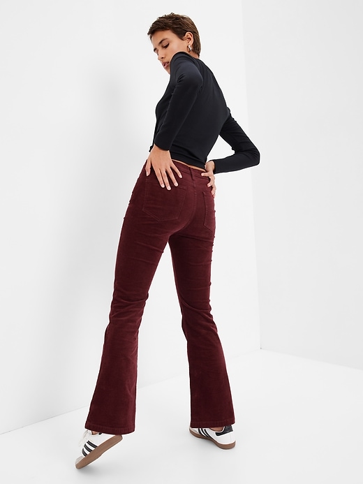 Image number 2 showing, High Rise Corduroy '70s Flare Jeans with Washwell