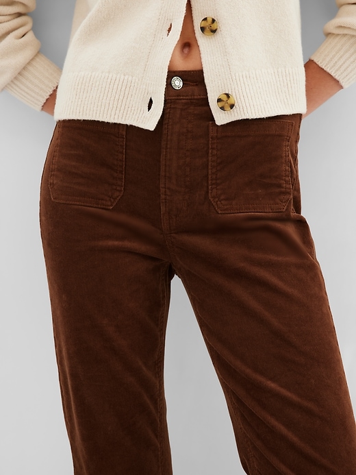 Image number 3 showing, High Rise Corduroy '70s Flare Jeans with Washwell