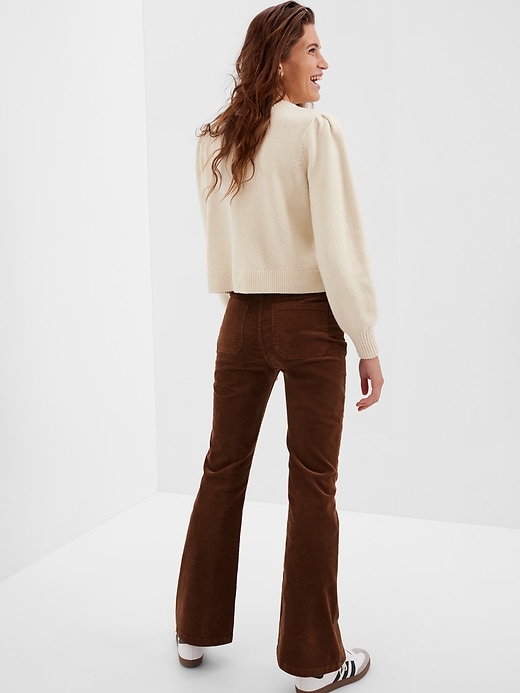 Image number 2 showing, High Rise Corduroy '70s Flare Jeans with Washwell