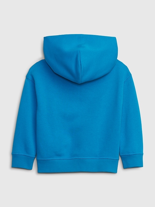 2 of 8 showing, with the color tidal wave blue of product Gap × SmileyWorld® Toddler Hoodie
