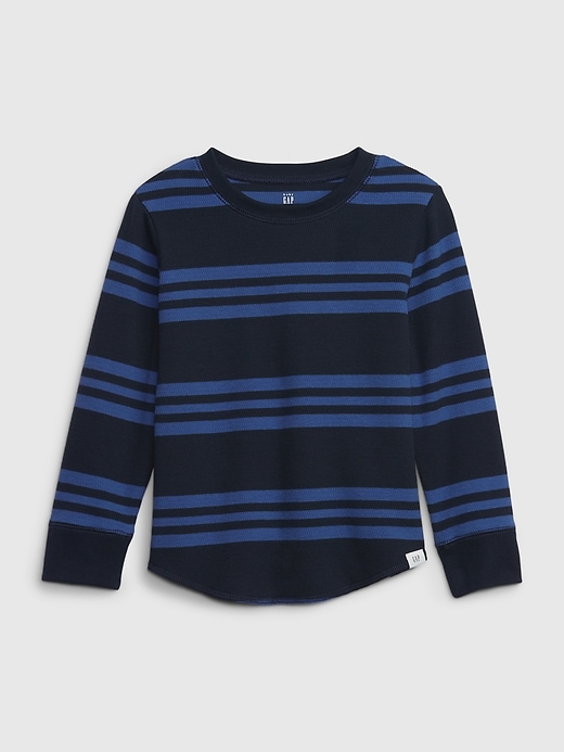 1 of 8 showing, with the color navy blue stripe of product Toddler Waffle T-Shirt