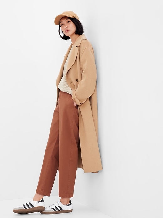 1 of 8 showing, with the color saddle brown of product Mid Rise Straight Up Khakis