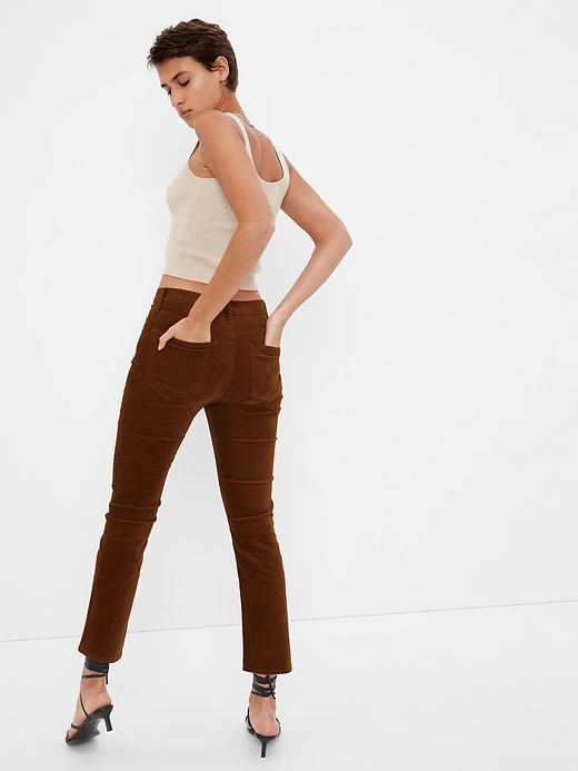 2 of 8 showing, with the color bright brown of product High Rise Corduroy Vintage Slim Jeans with Washwell