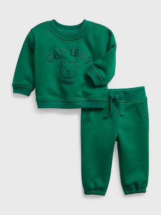 1 of 8 showing, with the color holiday green of product Baby & Toddler 1969 Logo Sweat Set