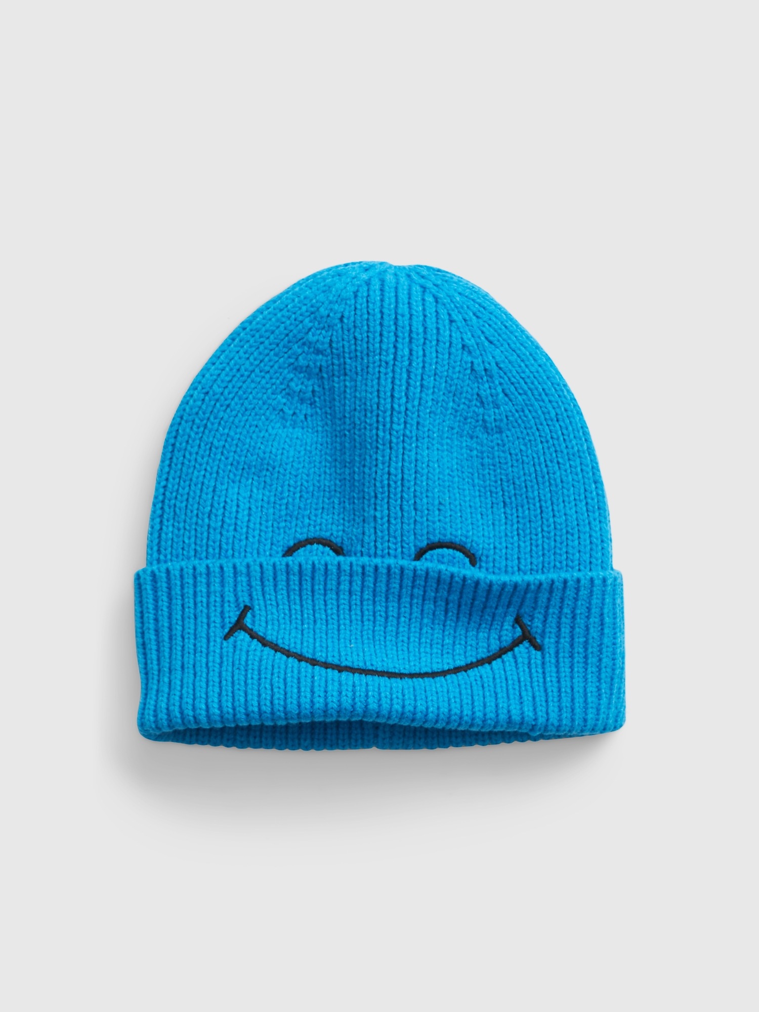 Gap &#215 SmileyWorld&#174 Toddler Organic Cotton Beanie blue. 1