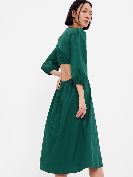 Image number 2 showing, Puff Sleeve Cutout Midi Dress