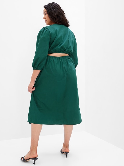 Image number 5 showing, Puff Sleeve Cutout Midi Dress