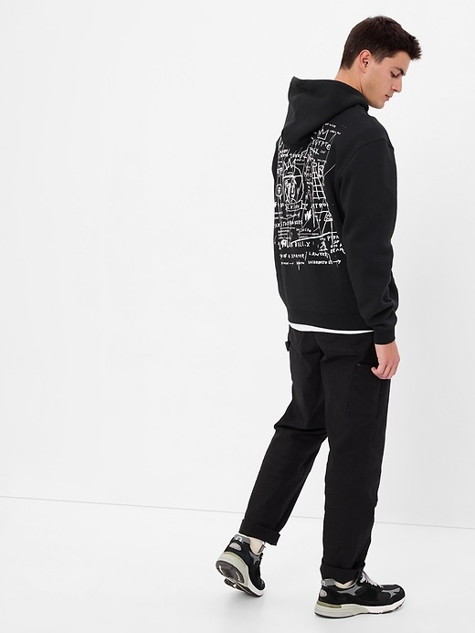 2 of 8 showing, with the color black of product Jean-Michel Basquiat Graphic Hoodie