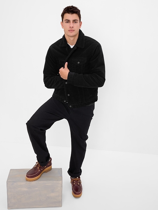 1 of 8 showing, with the color true black of product Icon Corduroy Sherpa Jacket