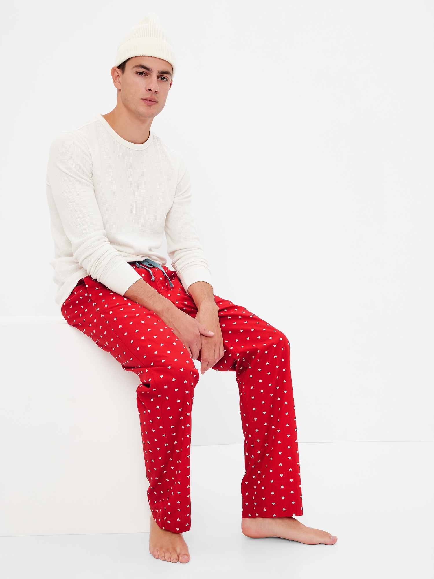 Gap Adult Pajama Pants In Red Heart | ModeSens