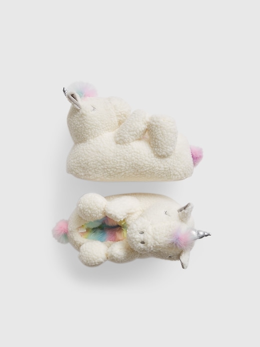 View large product image 1 of 1. Kids Cozy Unicorn Slippers