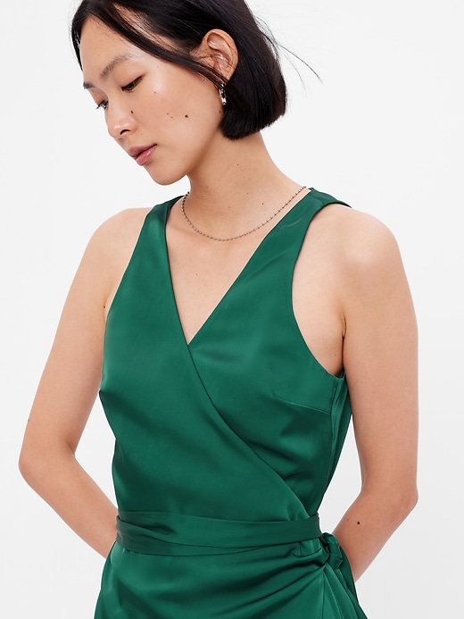 green emerald velvet dress Gigi Wrap Dress main image 1
