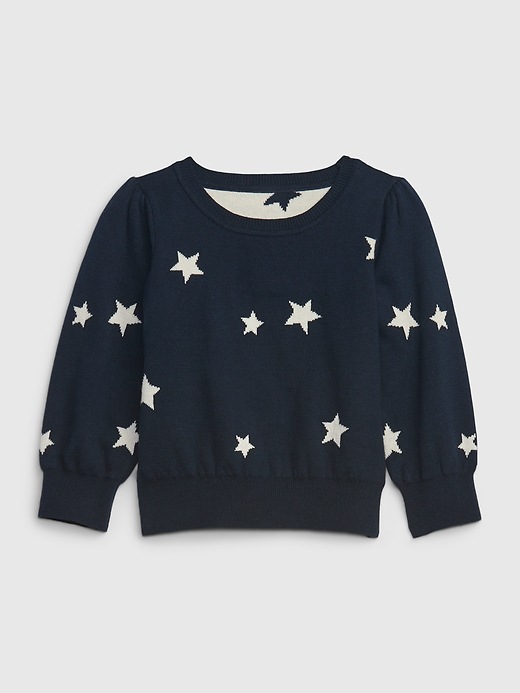 1 of 8 showing, with the color tapestry navy blue of product Toddler Printed Sweater