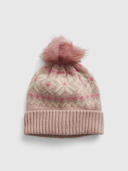 View large product image 1 of 1. Kids Fair Isle Pom Beanie