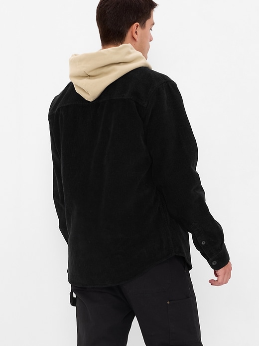 2 of 8 showing, with the color true black of product Corduroy Overshirt