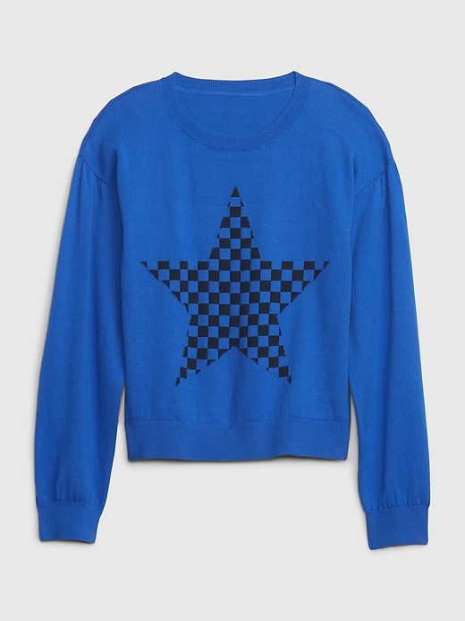 1 of 8 showing, with the color bristol blue of product Kids Graphic Sweater