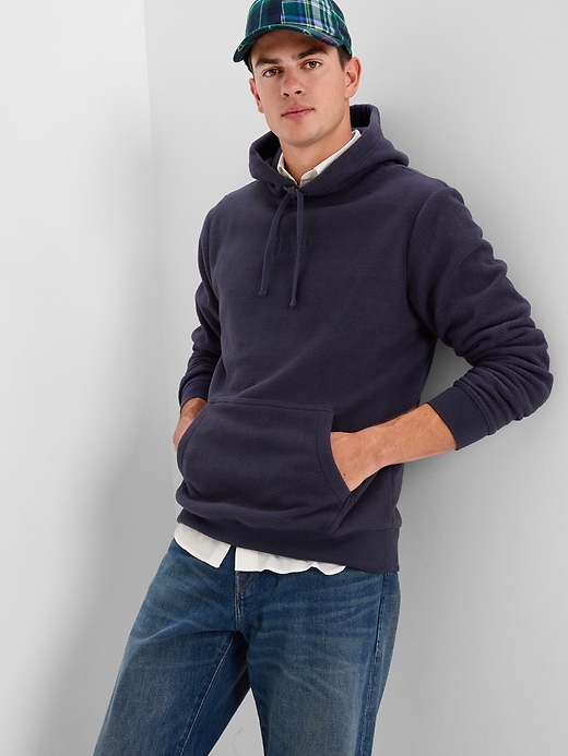 1 of 8 showing, with the color blue of product Mini Gap Logo Profleece Hoodie